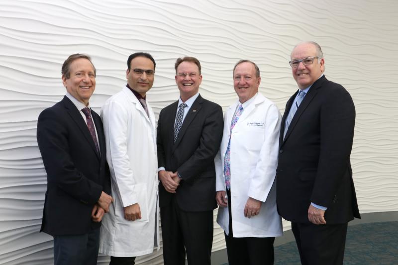 Announcing Bayhealth’s graduate medical education residency programs are (l-r) Bayhealth Senior Vice President, Chief Medical Officer and GME Designated Institutional Official Gary Siegelman, MD; Bayhealth surgeon and GME Chair Assar Rather, MD, FACS, FASCRS; Bayhealth President and CEO Terry Murphy, FACHE; primary care physician, UME Committee Chair, and GME Committee member Joseph F. Rubacky III, DO, FAAFP; and Philadelphia College of Osteopathic Medicine President and CEO Jay Feldstein, DO. SUBMITTED PHOTO